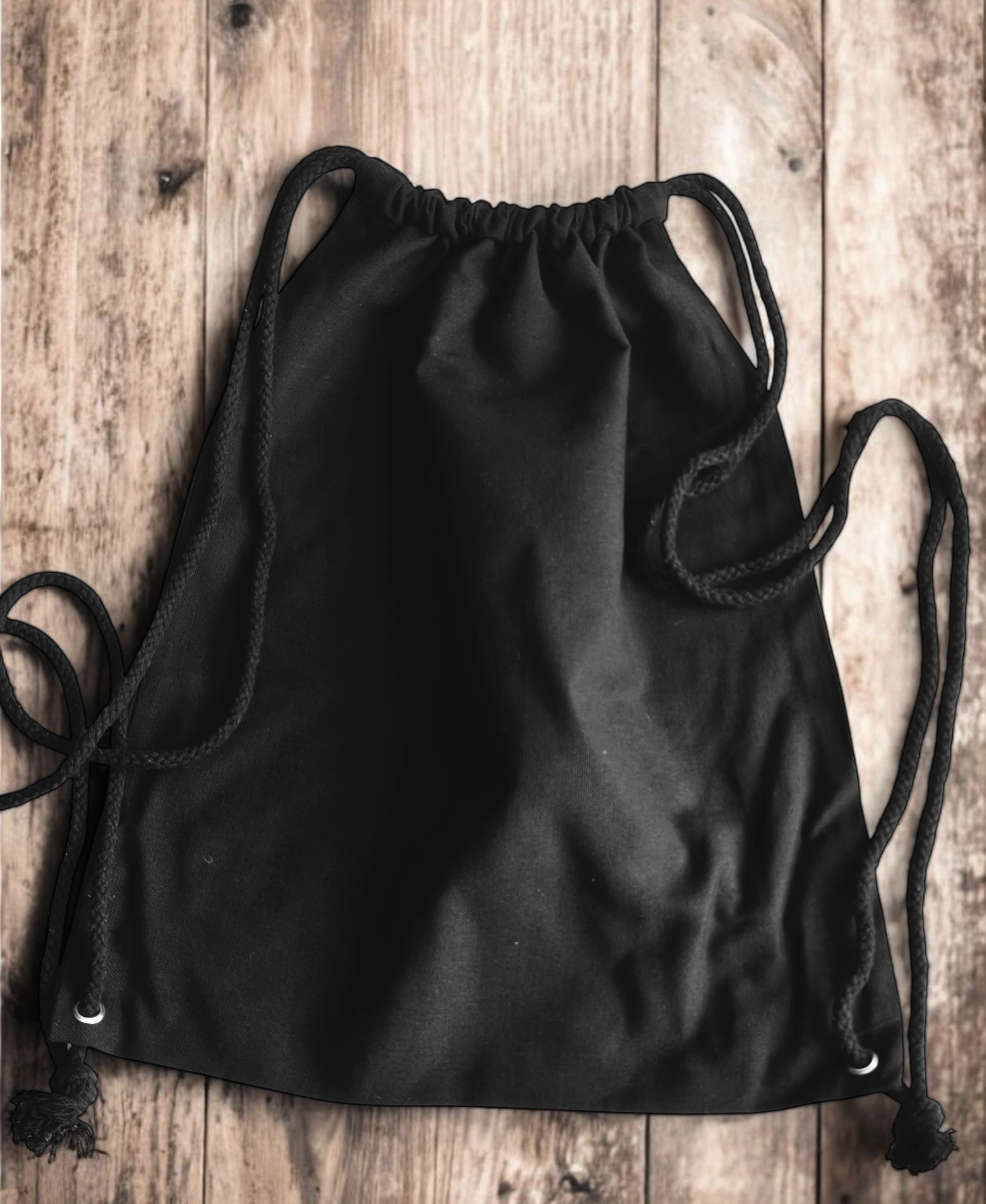 Mochila Morral Algodón 42×38 cm. Negro
